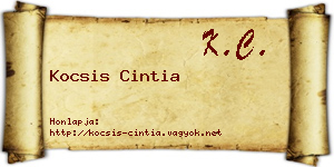 Kocsis Cintia névjegykártya